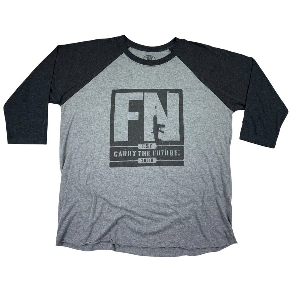 FN Herstal Firearms T-Shirt Men's XL Raglan Cut Guns Ammo